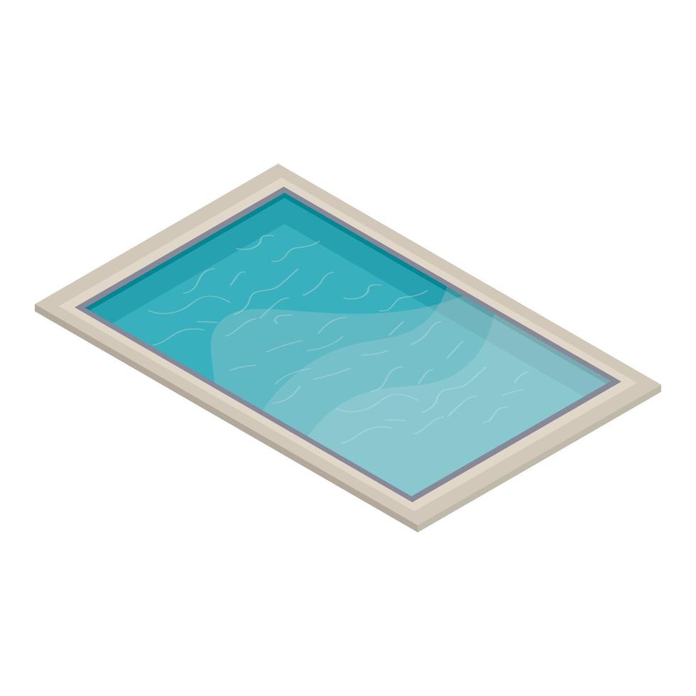 Home pool icon, isometric style vector