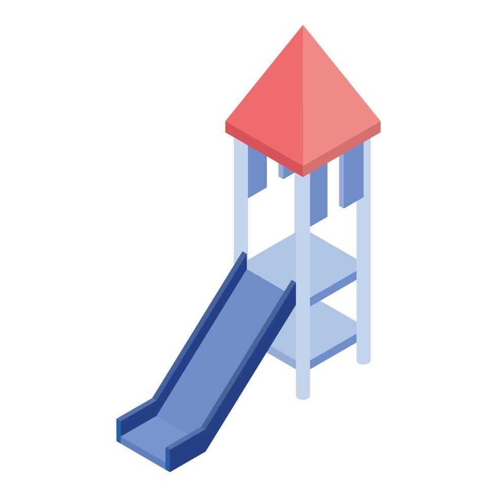 Kid yard slide icon, isometric style vector