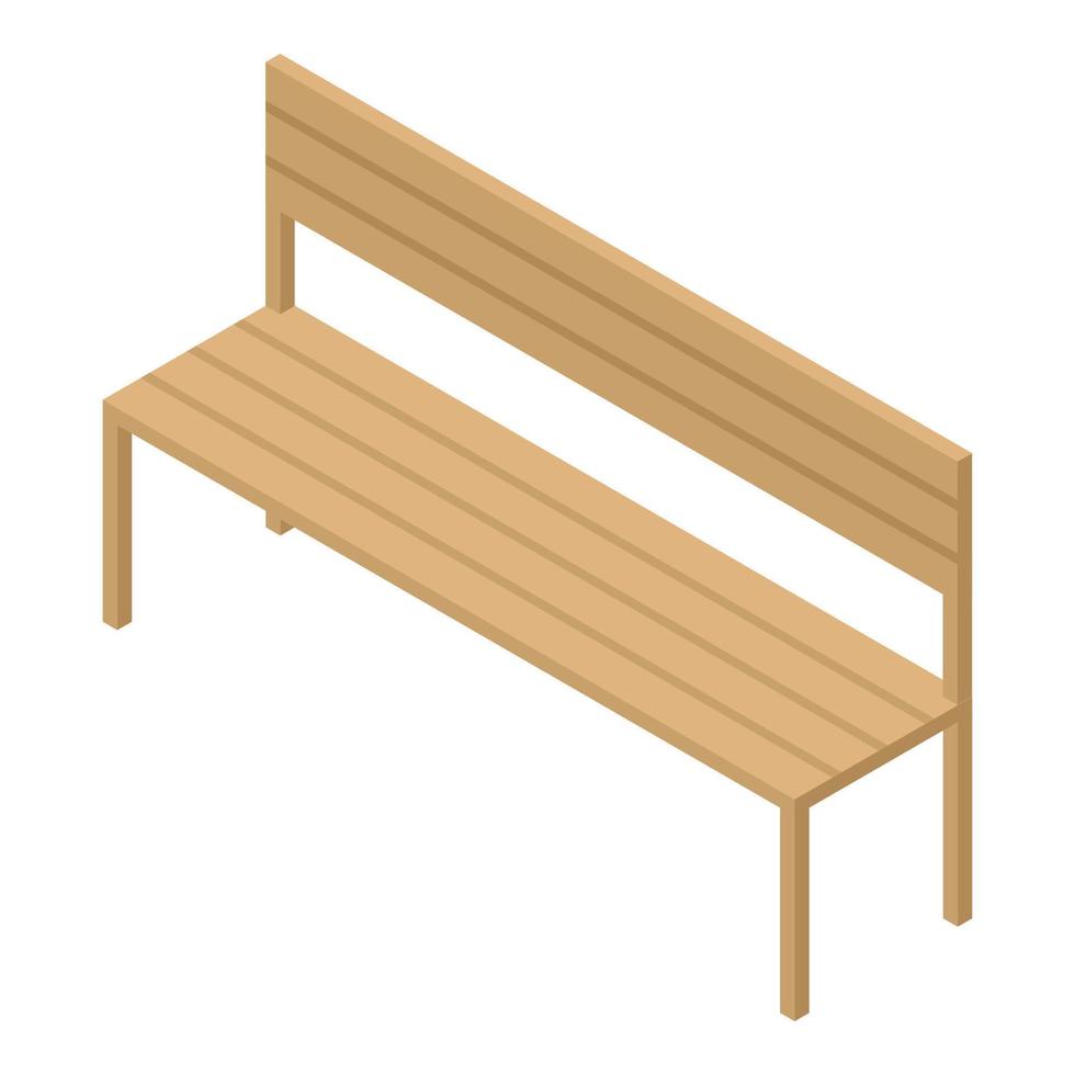 Wooden bench icon, isometric style vector