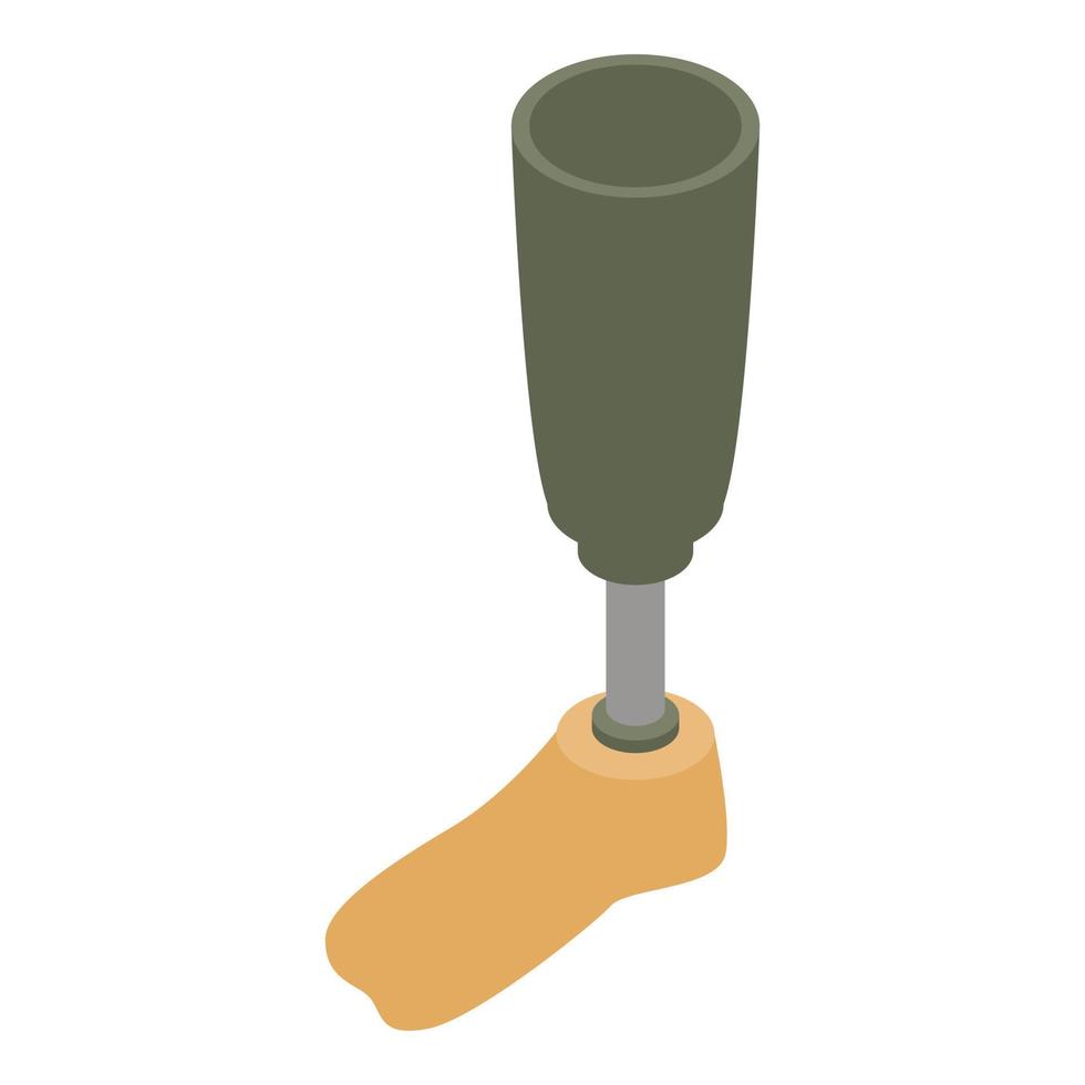 Mechanical artificial limb icon, isometric style vector