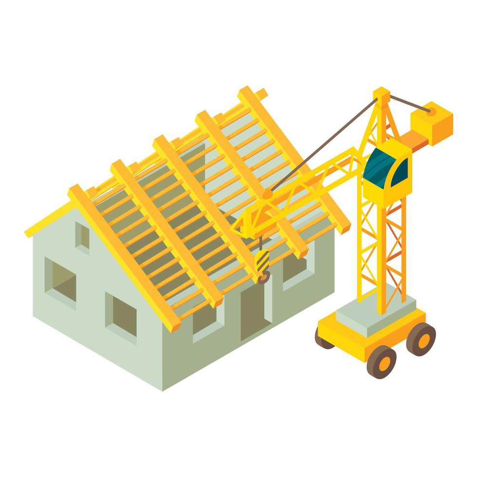 House building icon, isometric style vector