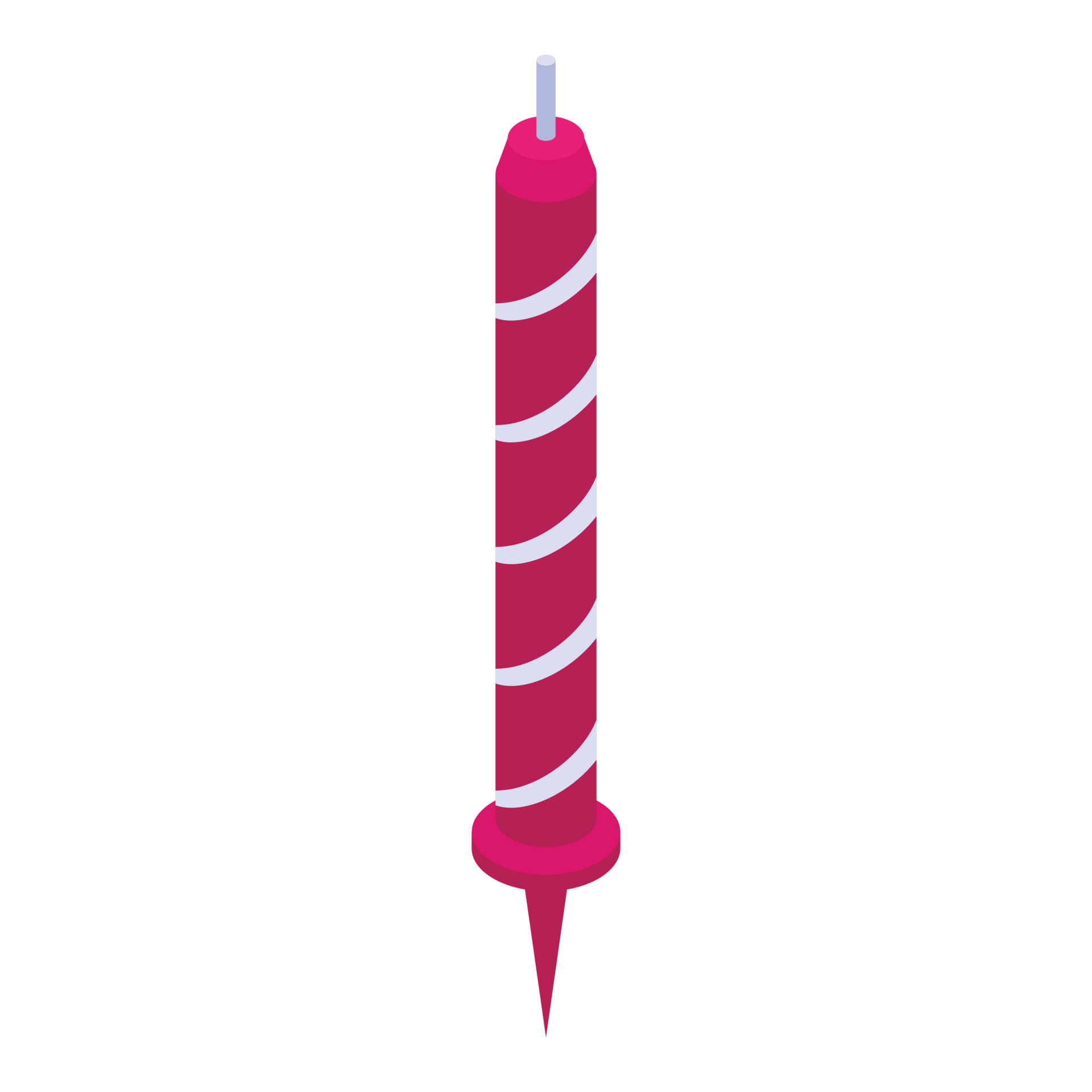 Decoration pink candle icon, isometric style 15674380 Vector Art at