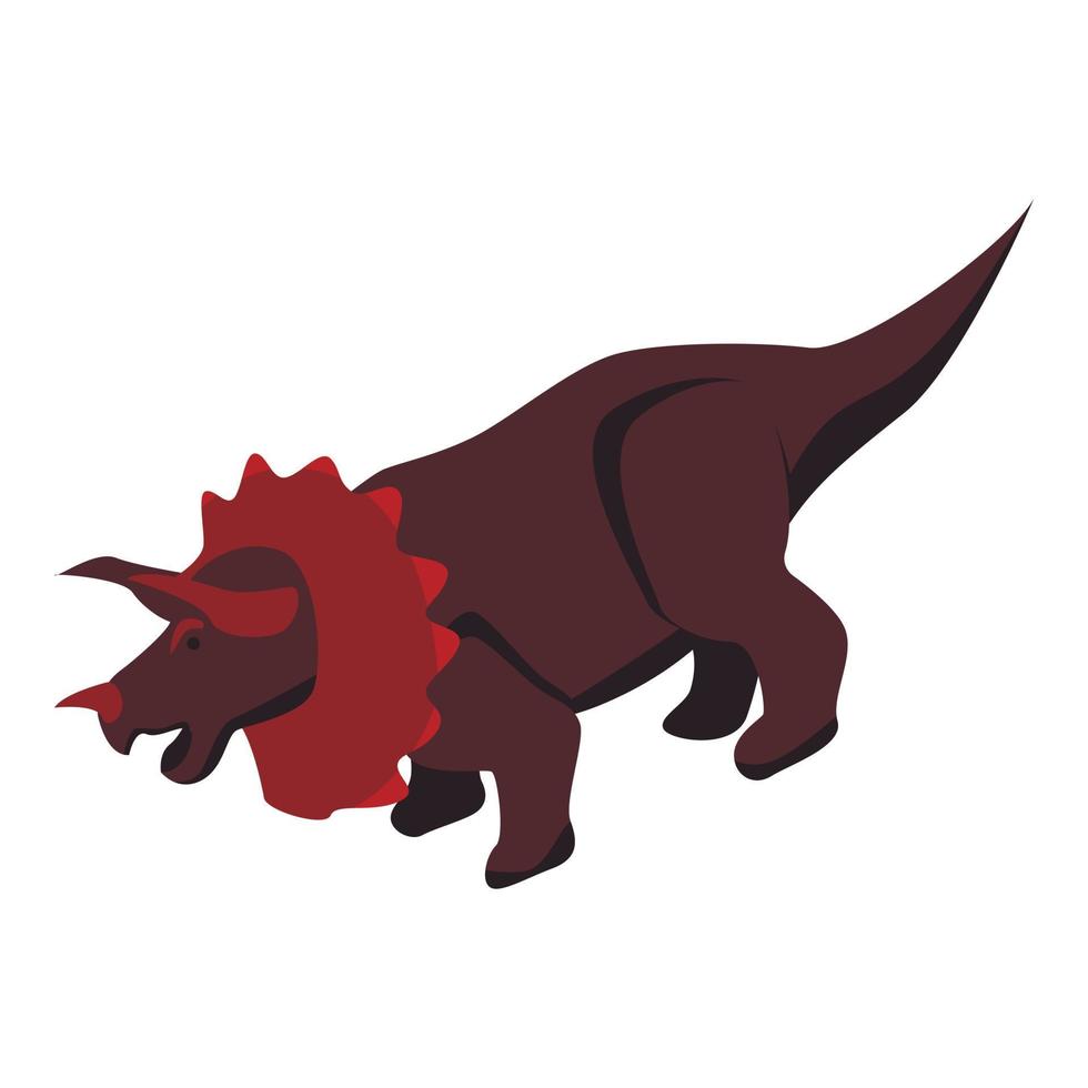 icono de dino rojo, estilo isométrico vector