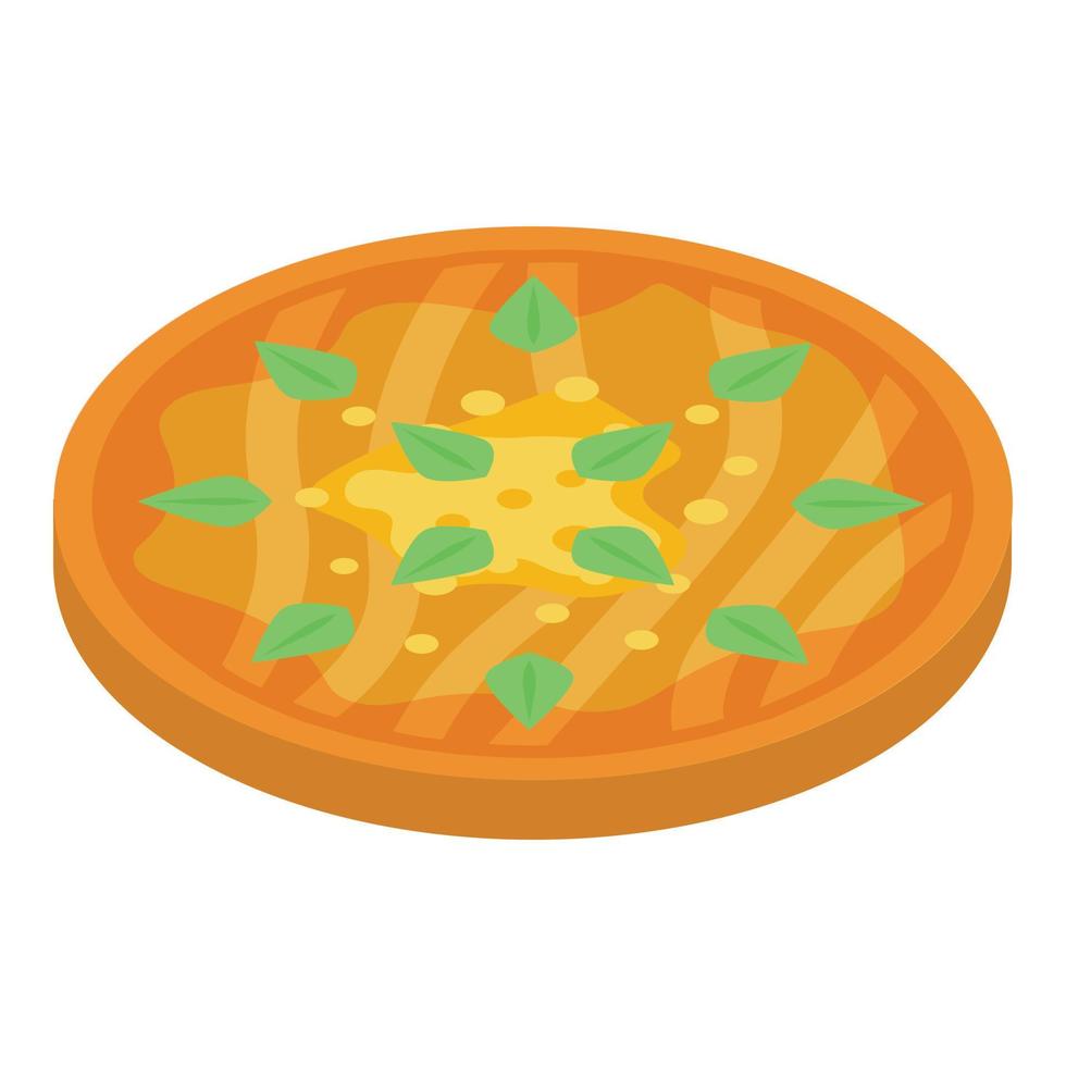 Diet pizza icon, isometric style vector