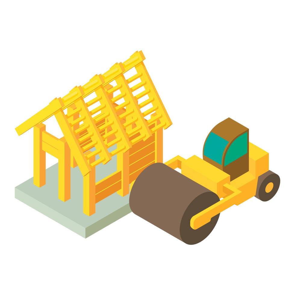Roadwork icon, isometric style vector