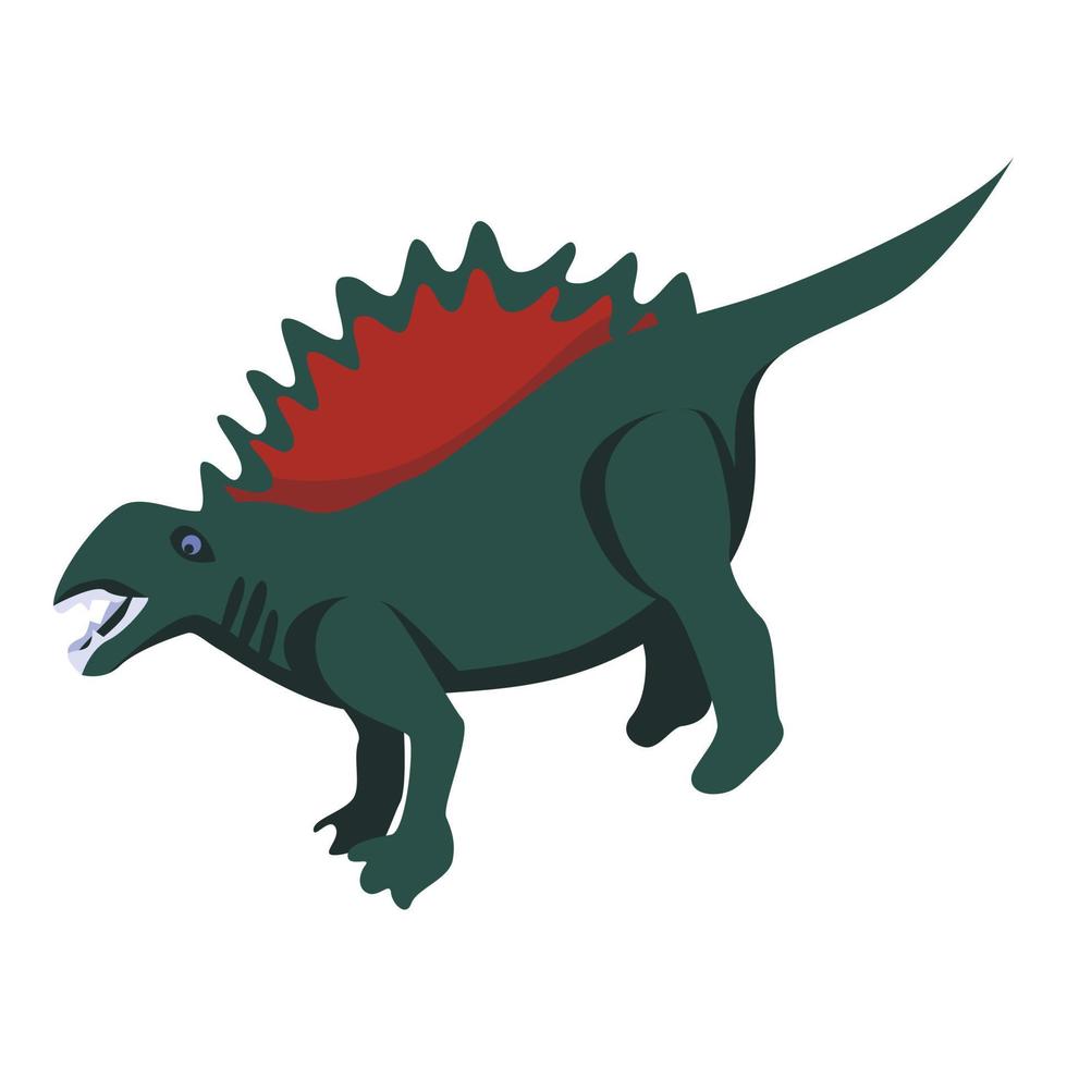 Museum dinosaur icon, isometric style vector
