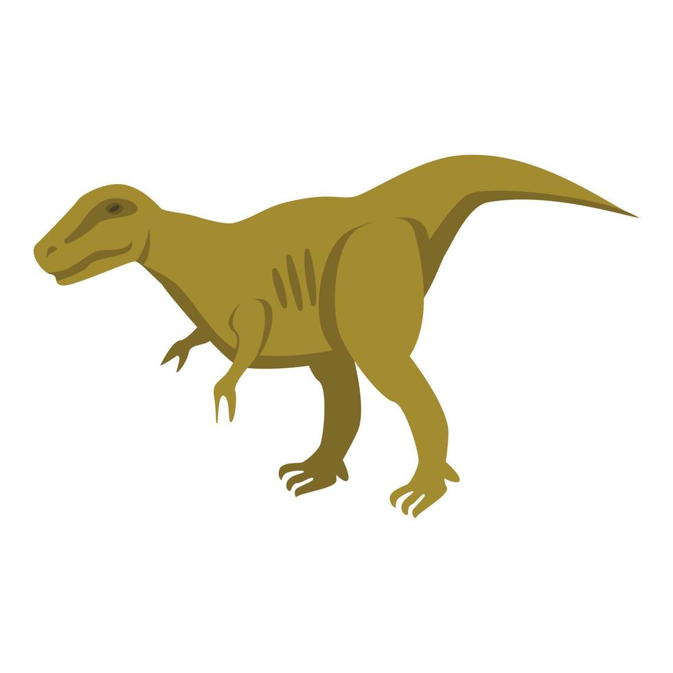 icono de dino verde depredador, estilo isométrico vector