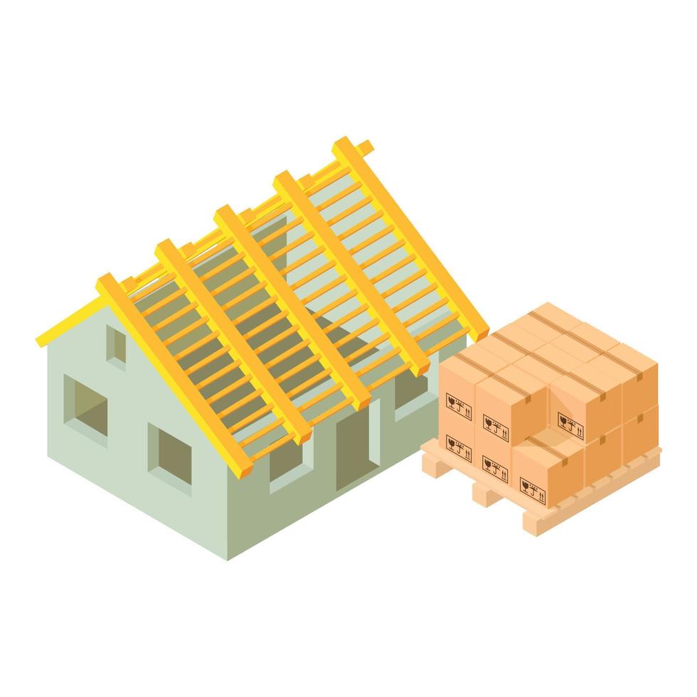 Home construction icon, isometric style vector