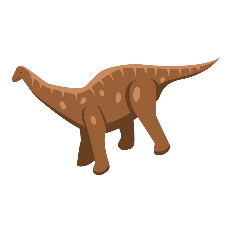 Dotted dinosaur icon, isometric style vector