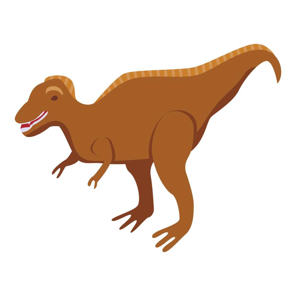 Carnivore dinosaur icon, isometric style vector