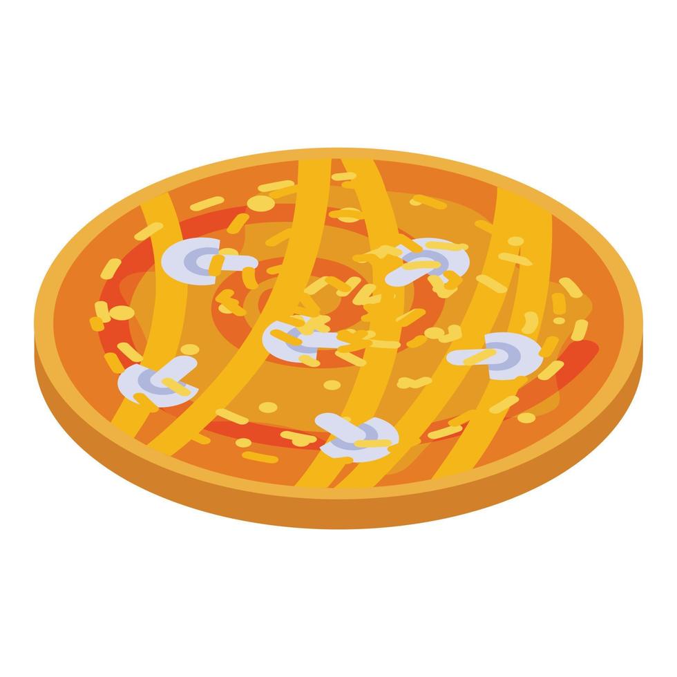 icono de pizza de queso, estilo isométrico vector