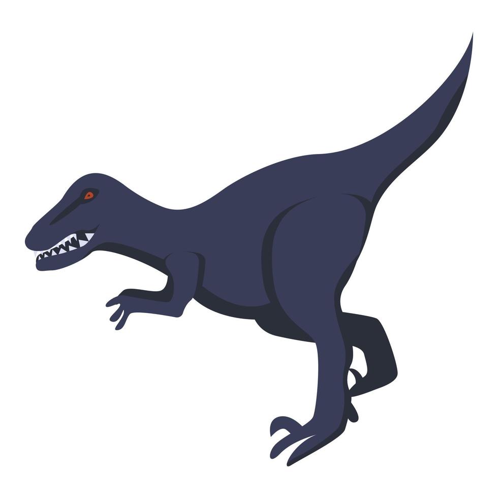 Black dinosaur icon, isometric style vector