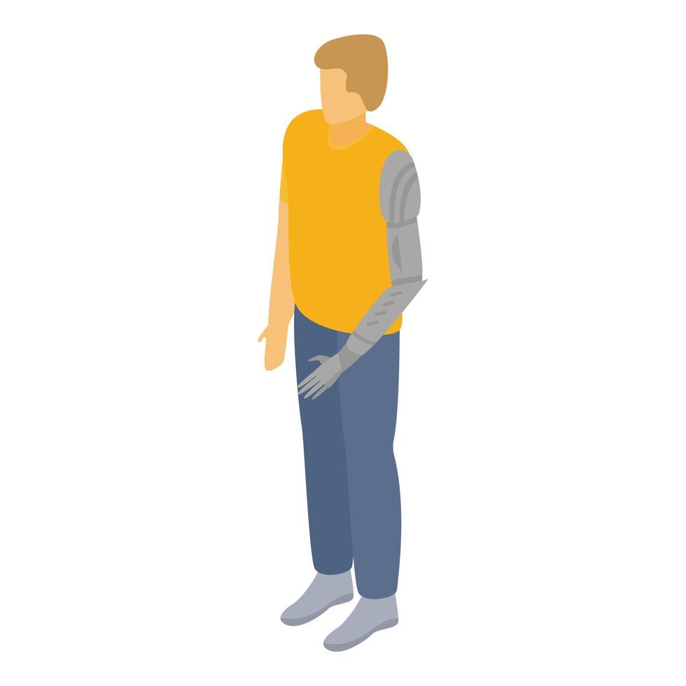 Artificial hand limbs icon, isometric style vector