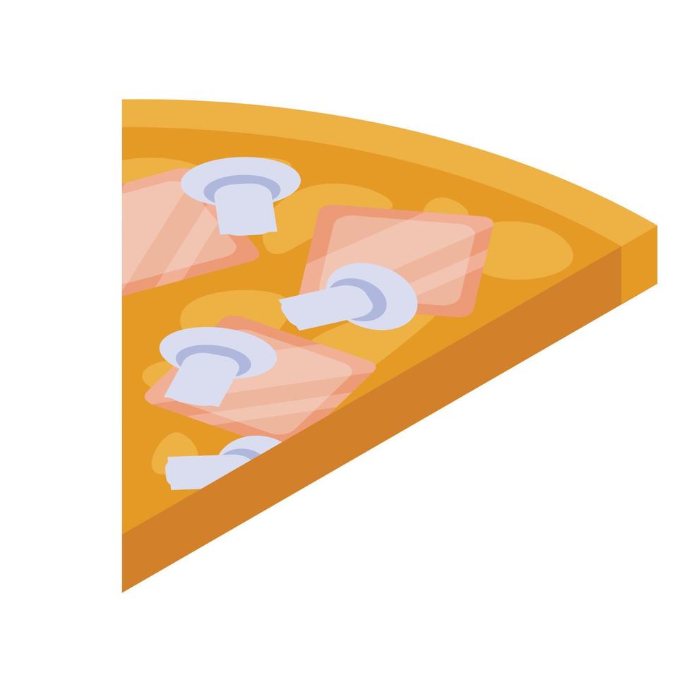Mushroom pizza slice icon, isometric style vector