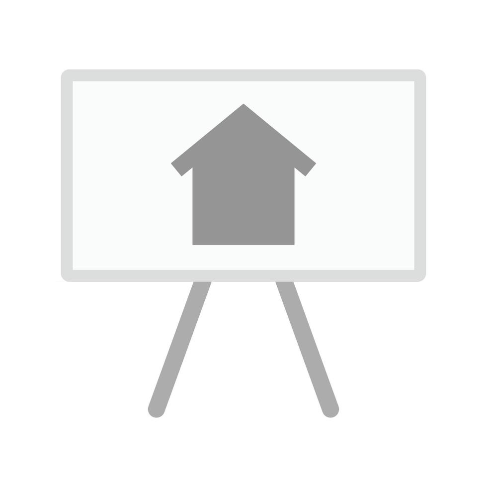 Drawing of House Flat Greyscale Icon vector