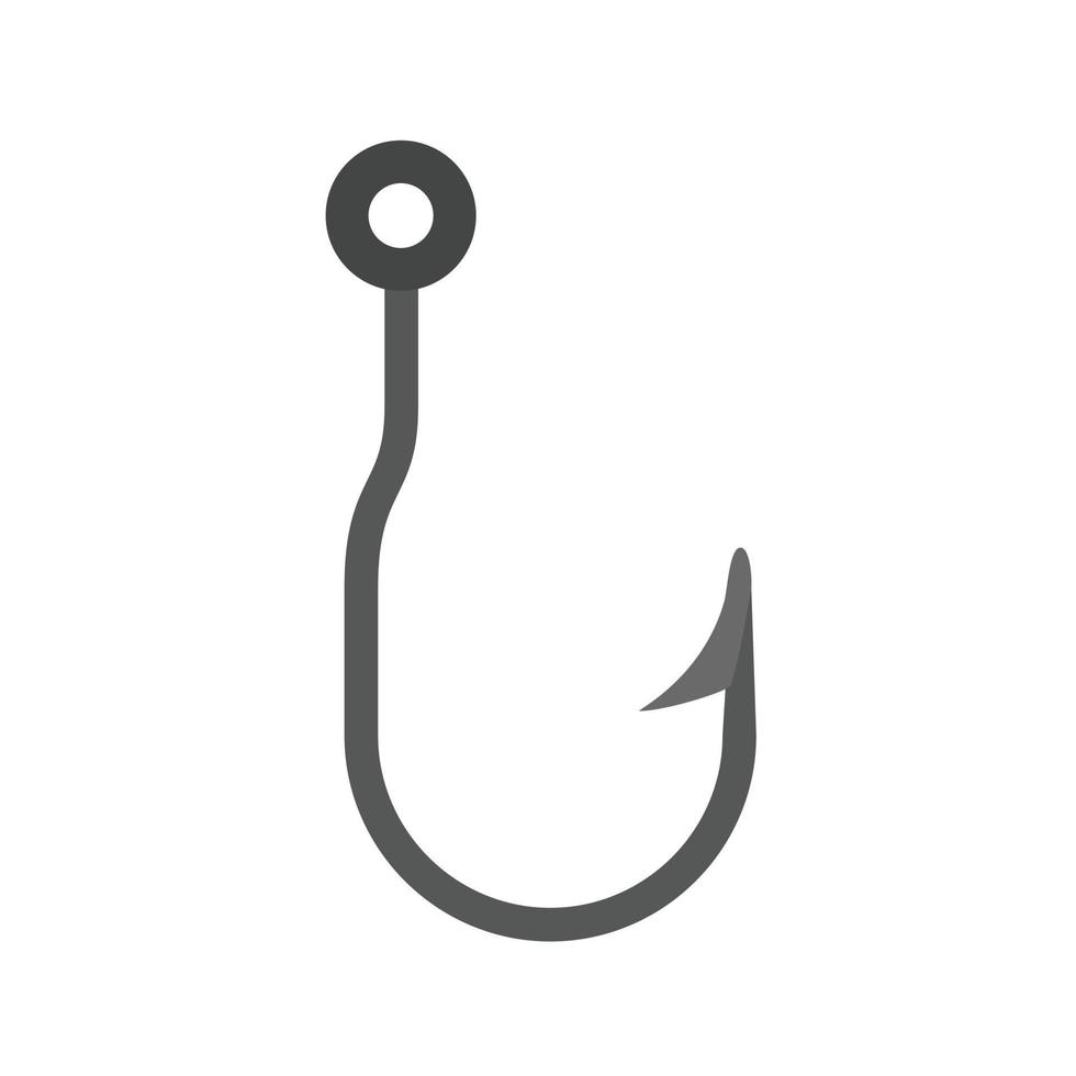 Fishing Hook Flat Greyscale Icon vector