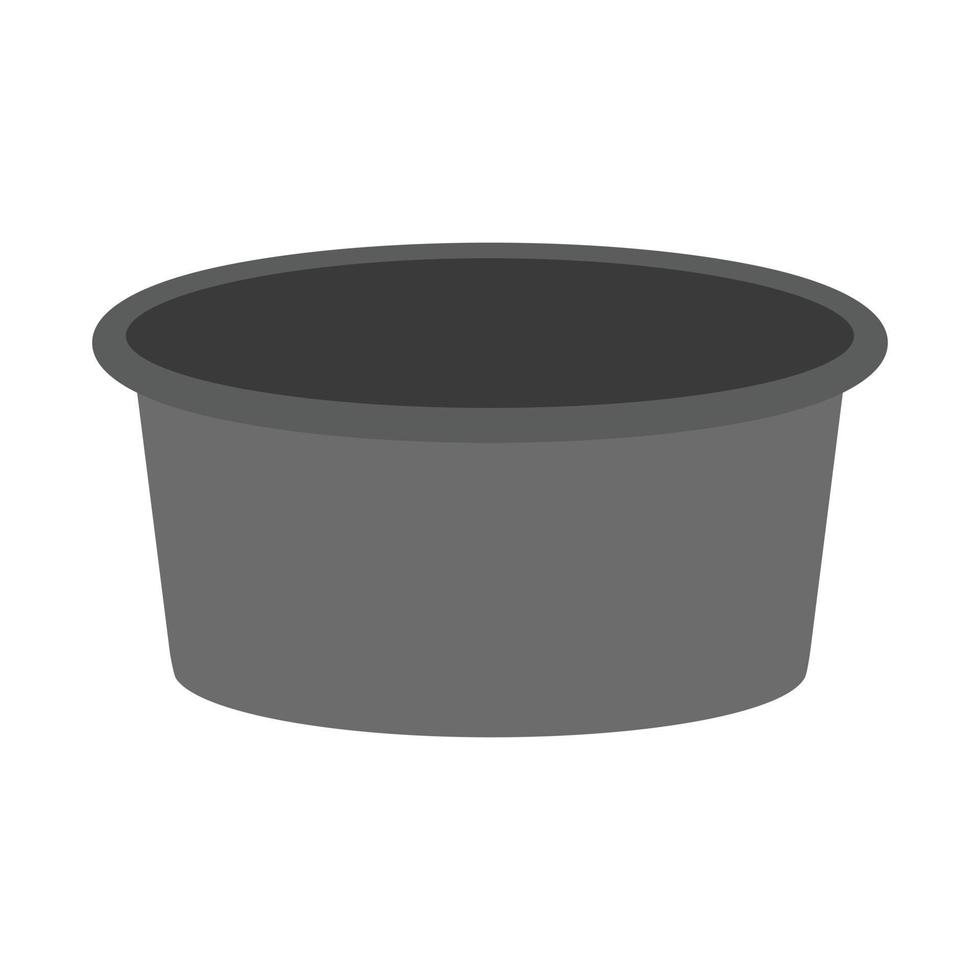 icono de escala de grises plano de olla de sopa vector
