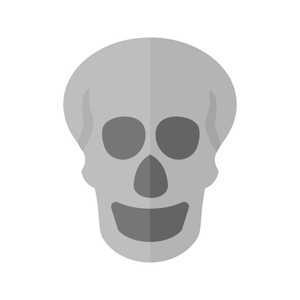 Skull X-ray Flat Greyscale Icon vector
