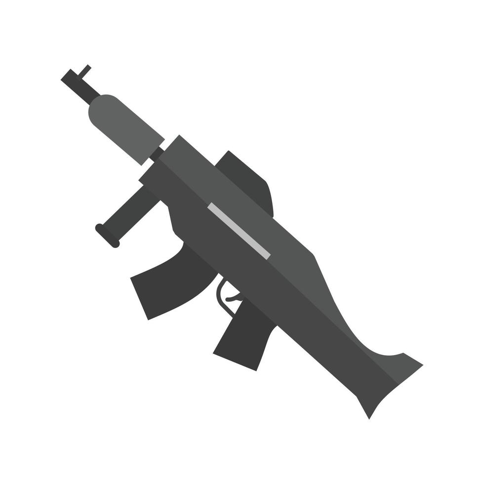 Machine Gun Flat Greyscale Icon vector