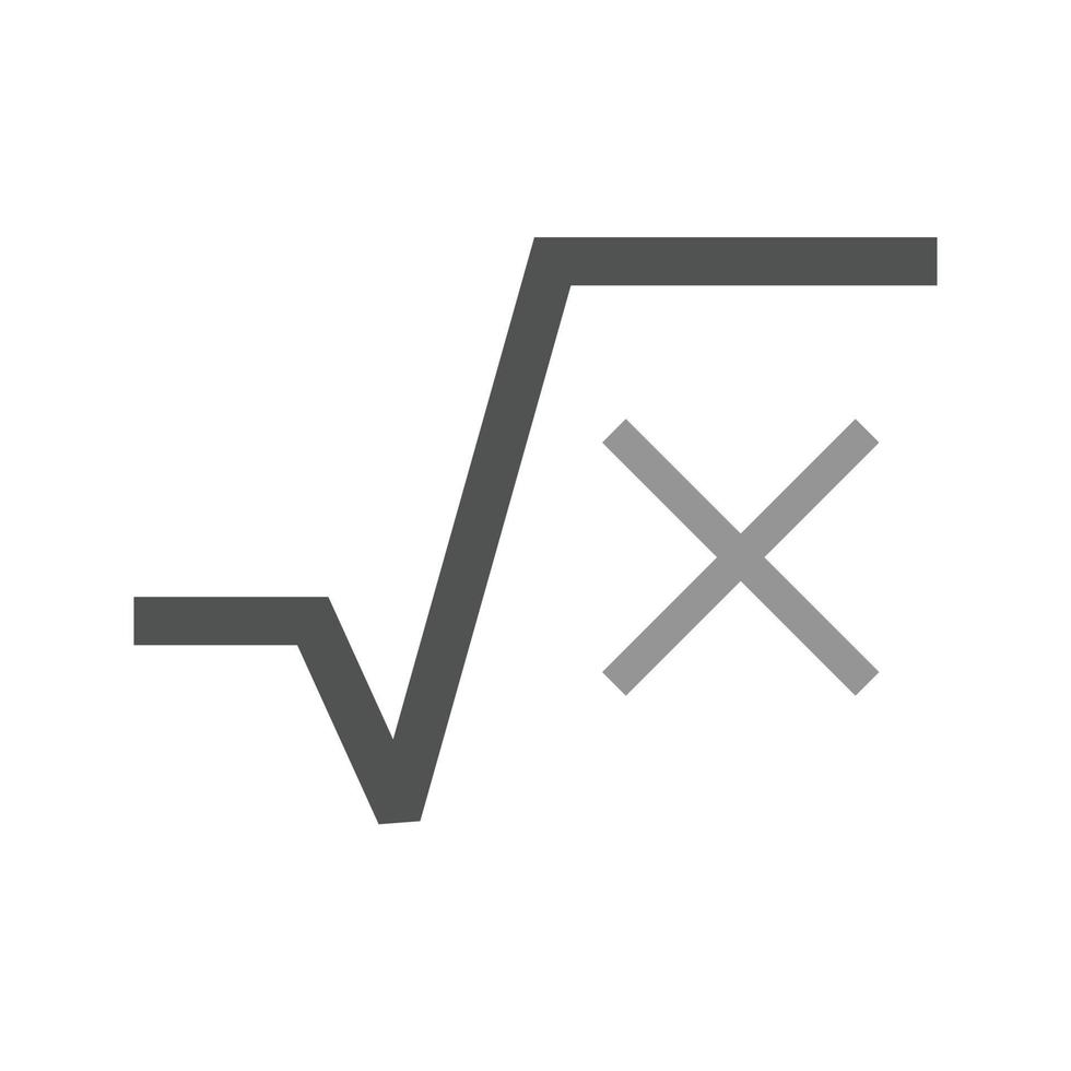 Square Root Flat Greyscale Icon vector