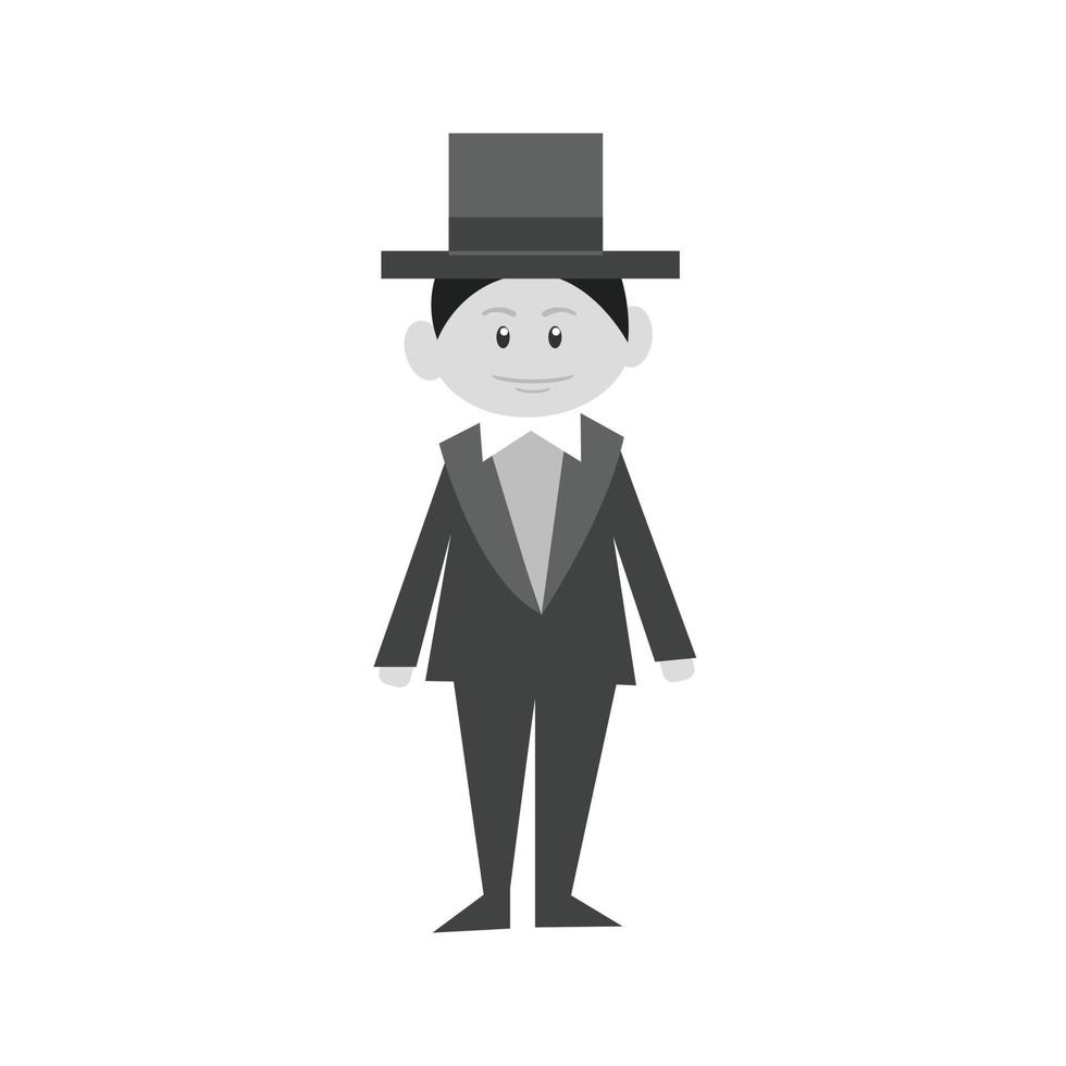 Groom Flat Greyscale Icon vector