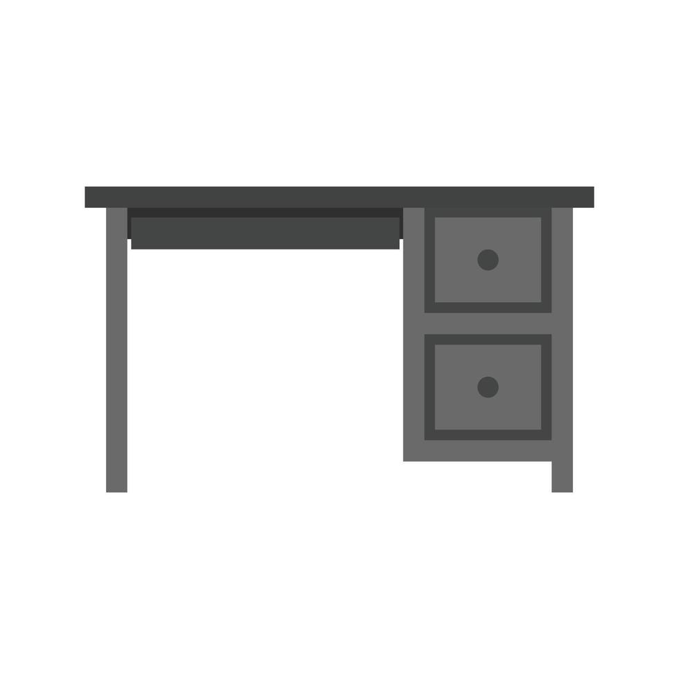 Working Table Flat Greyscale Icon vector