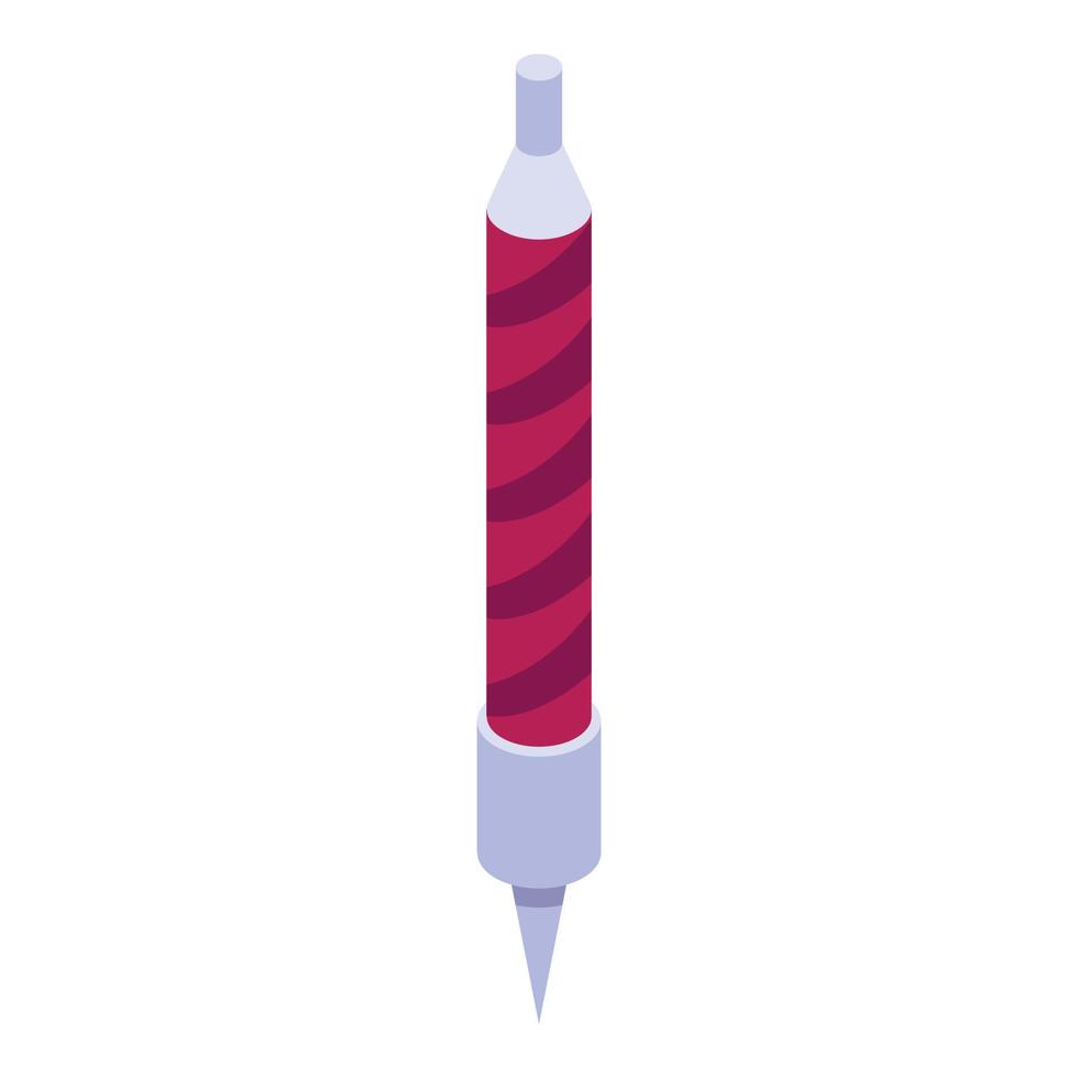 Birthday candle icon, isometric style vector