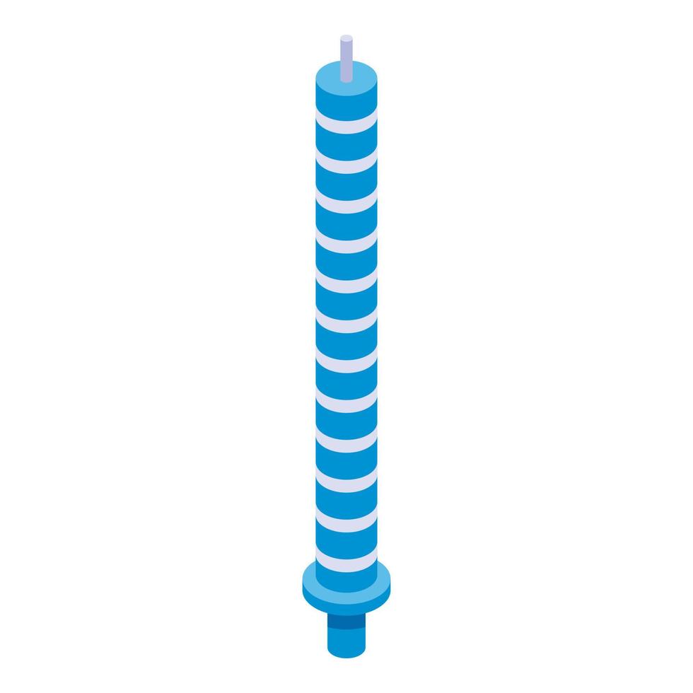 Striped event candle icon, isometric style vector