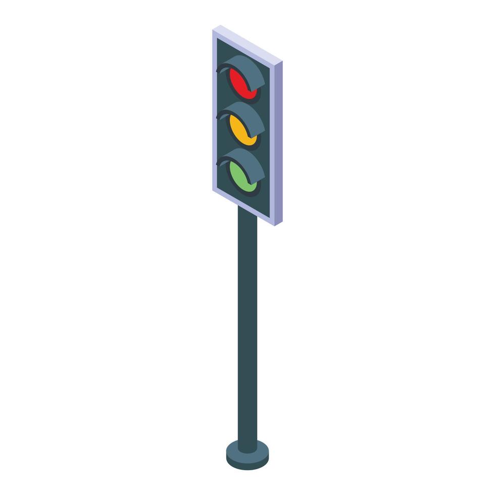 Traffic lights icon, isometric style vector
