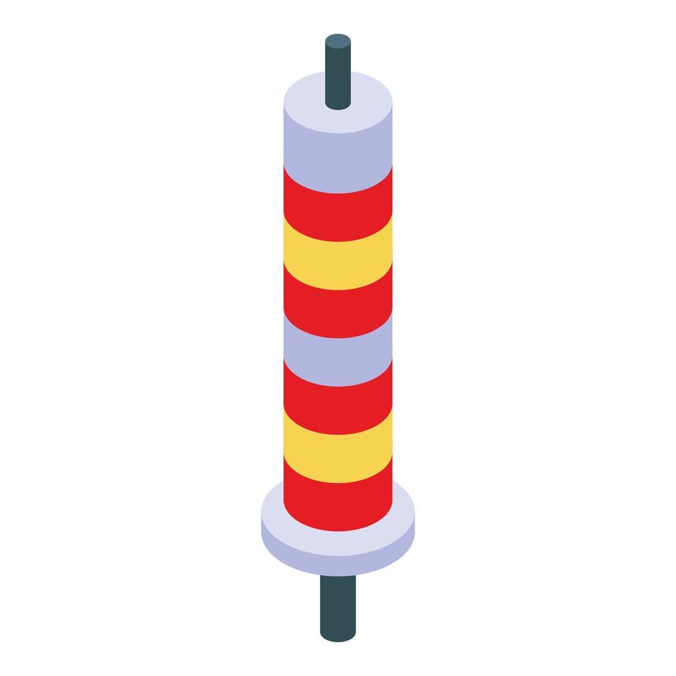 Colorful birthday candle icon, isometric style vector