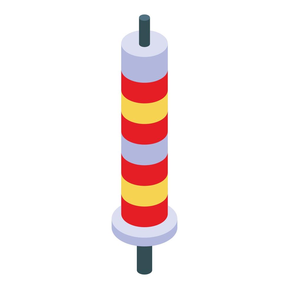 Colorful birthday candle icon, isometric style vector