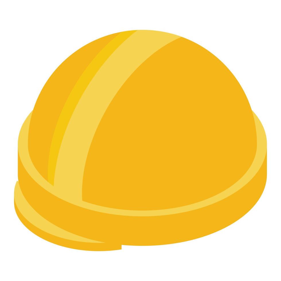 Yellow protect helmet icon, isometric style vector