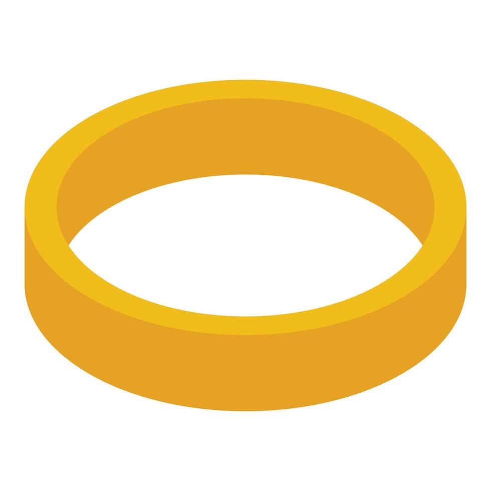 Gold ring icon, isometric style vector