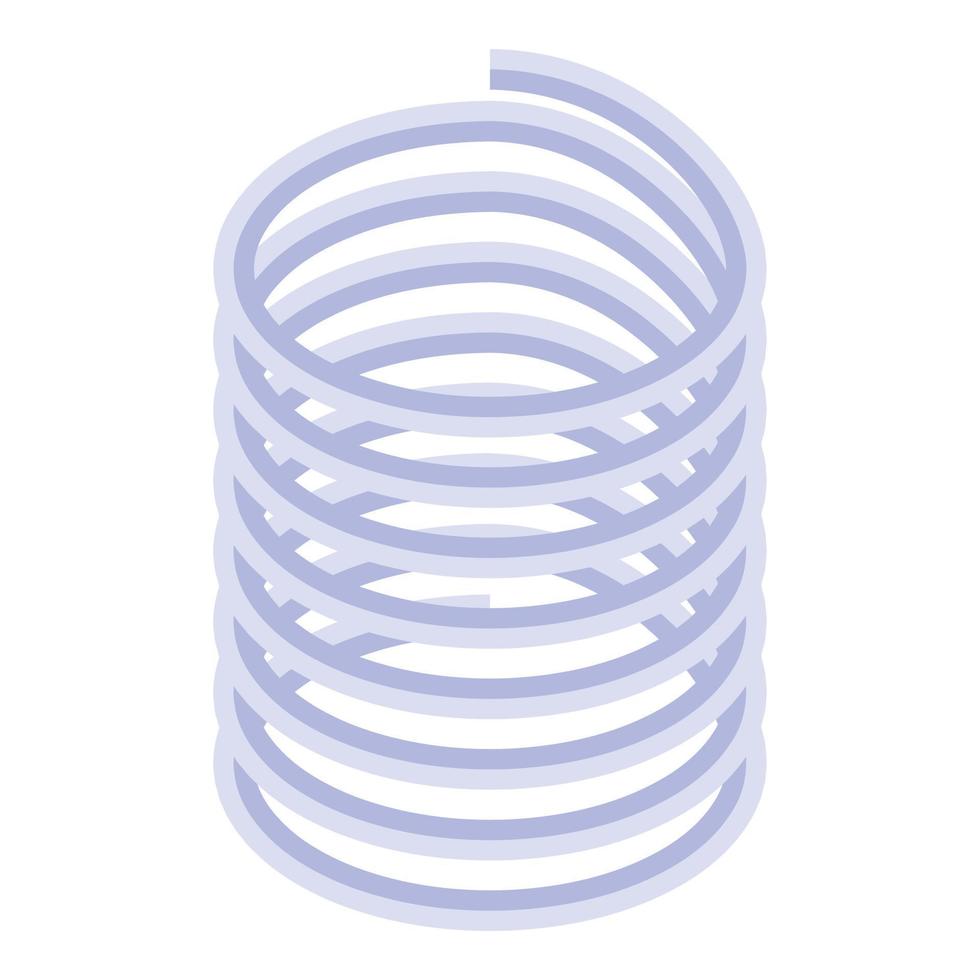 Metal spring icon, isometric style vector