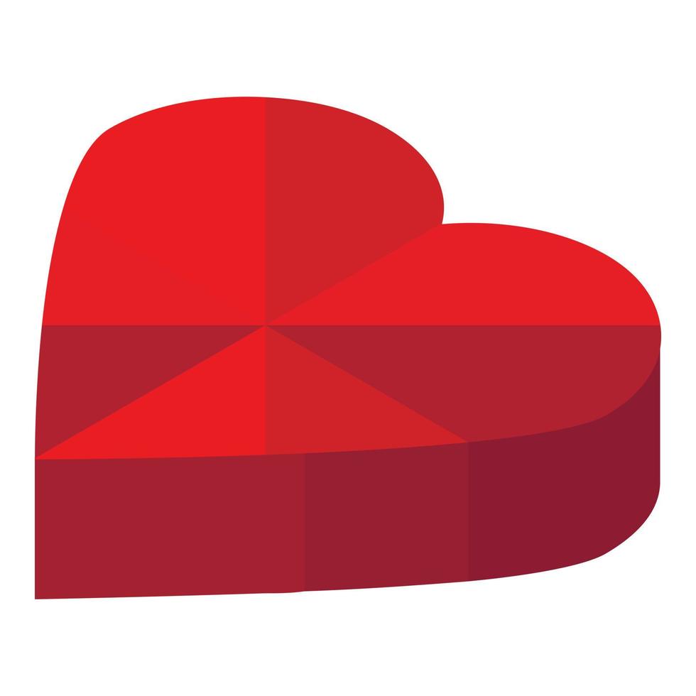 Heart shape gem icon, isometric style vector