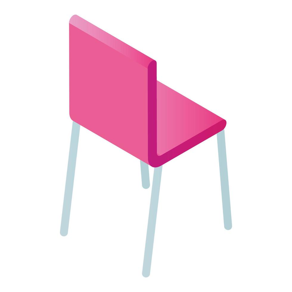 icono de silla rosa, estilo isométrico vector