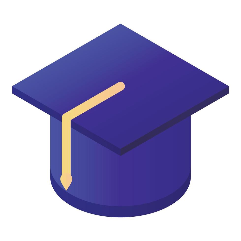 Graduated hat icon, isometric style vector