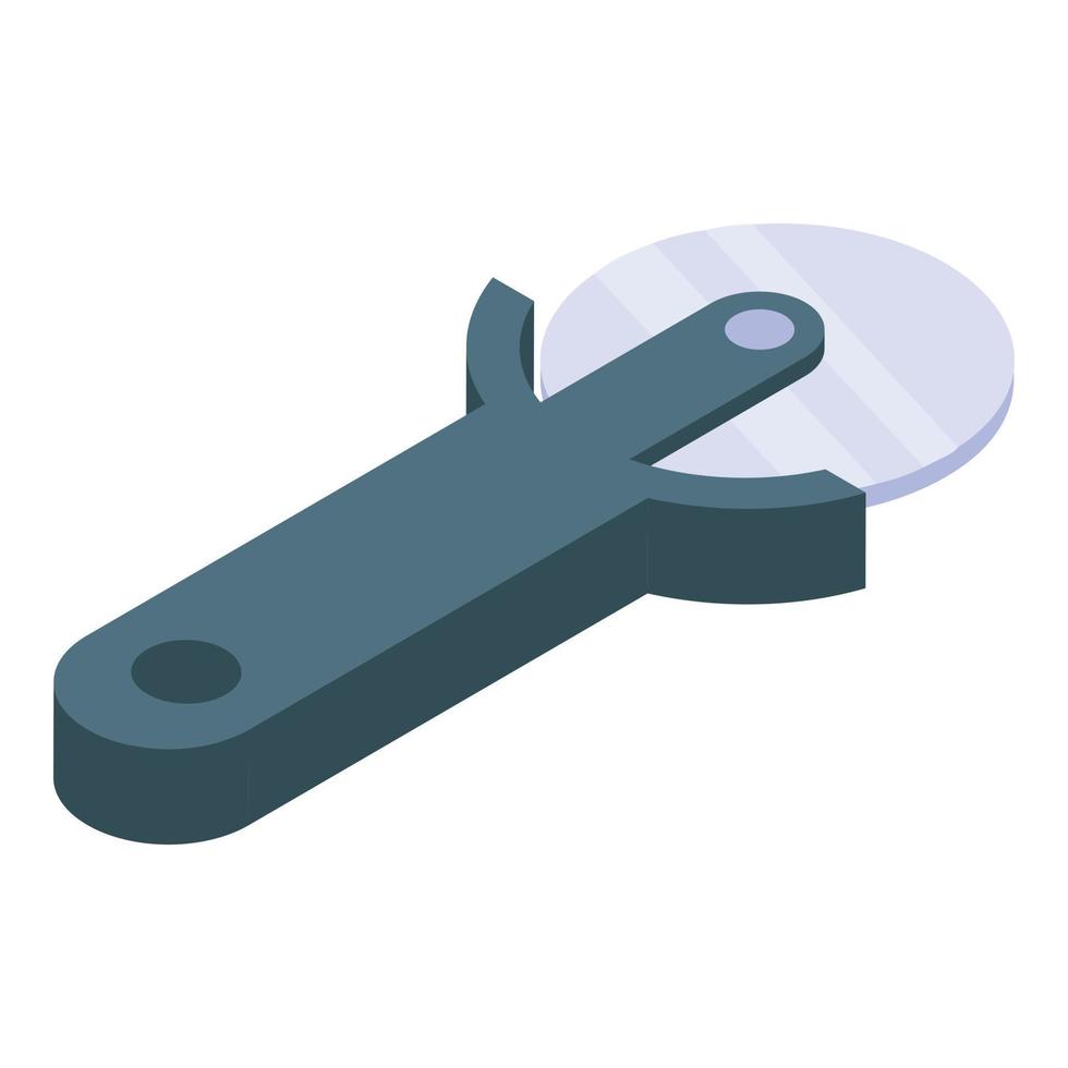 Cut pizza roller icon, isometric style vector