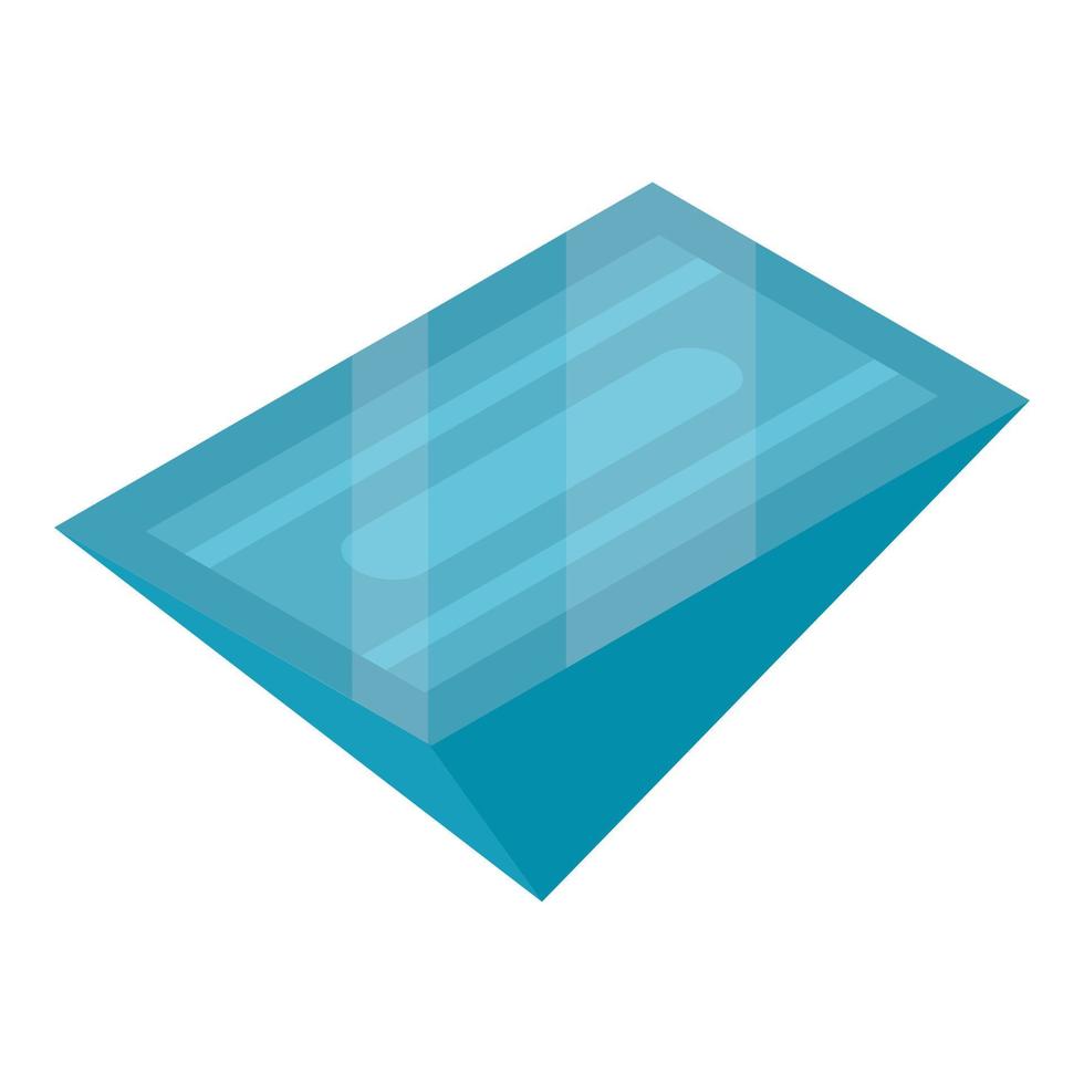 Blue magic gem icon, isometric style vector