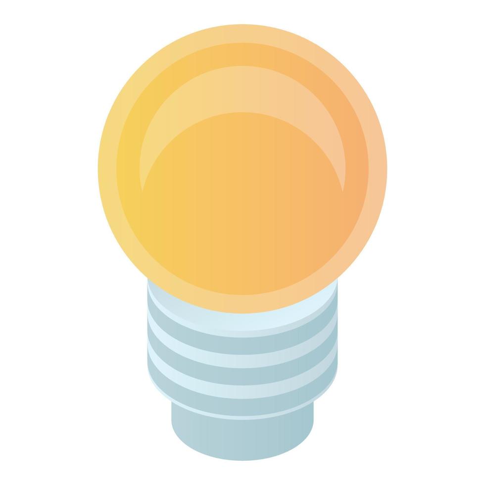 Bulb light icon, isometric style vector