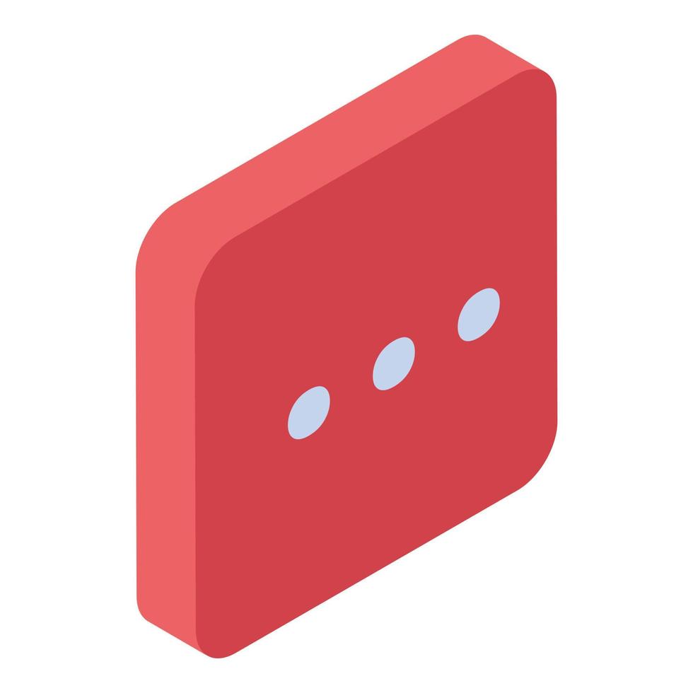 Red chat icon, isometric style vector