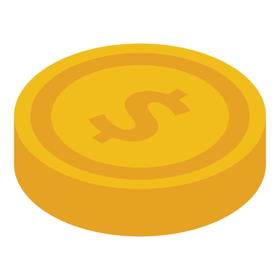 icono de moneda de oro, estilo isométrico vector