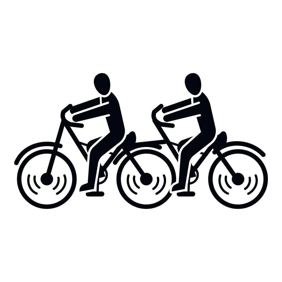 icono de bicicleta doble, estilo simple vector