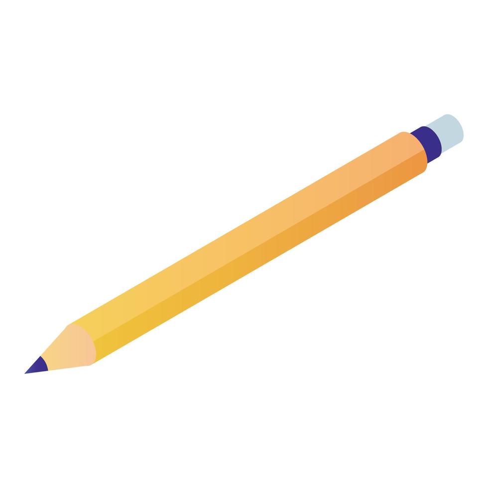 Pencil icon, isometric style vector