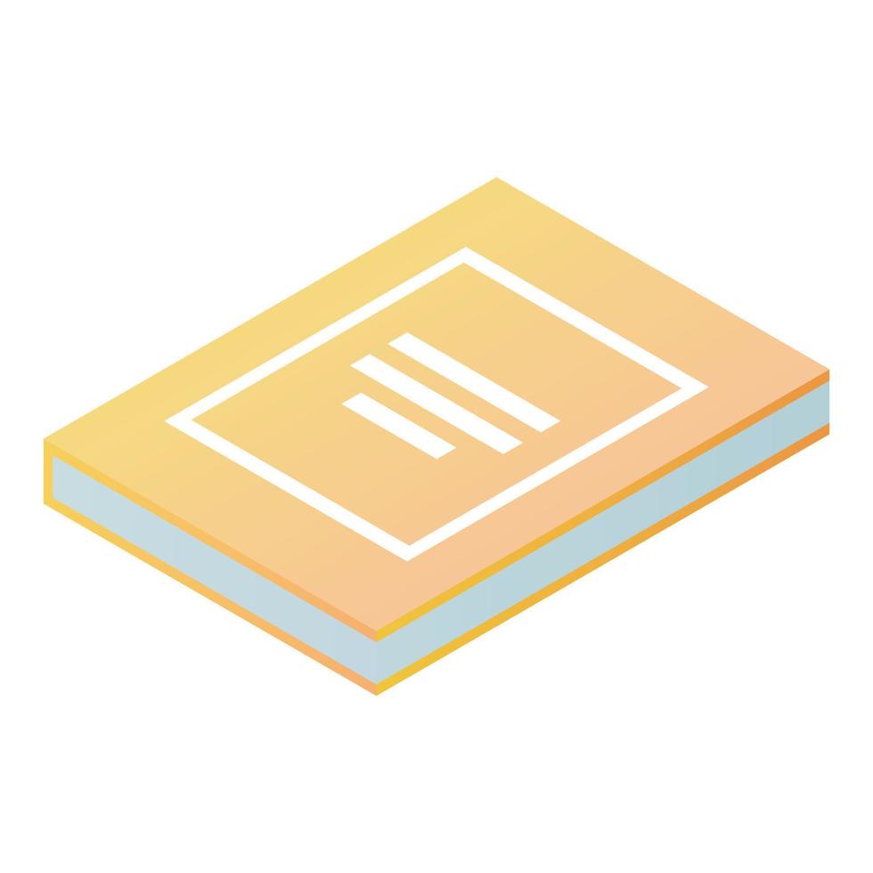 School book icon, isometric style vector