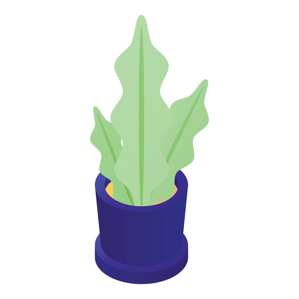 Flower pot icon, isometric style vector