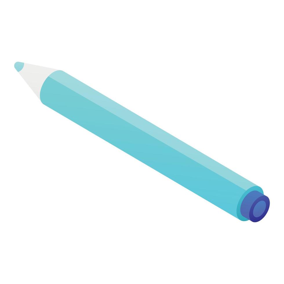 Blue felt pen icon, isometric style vector