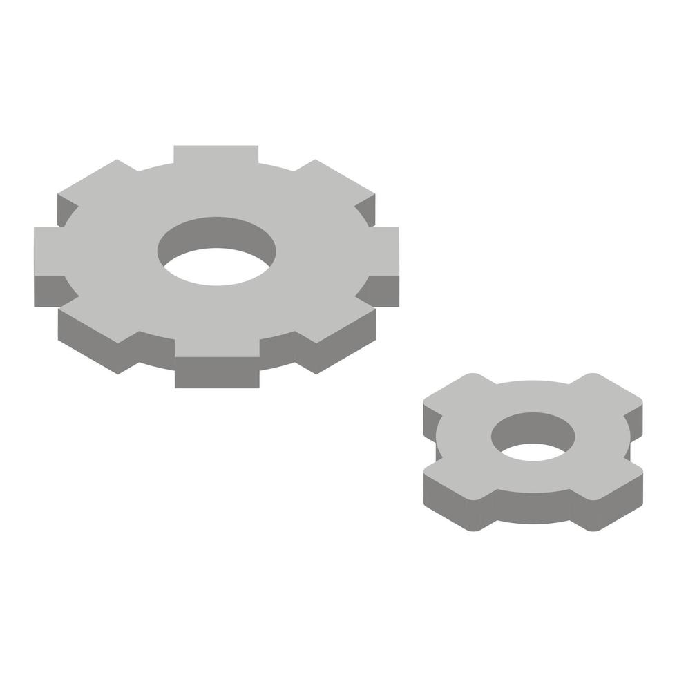 Gear system icon, isometric style vector