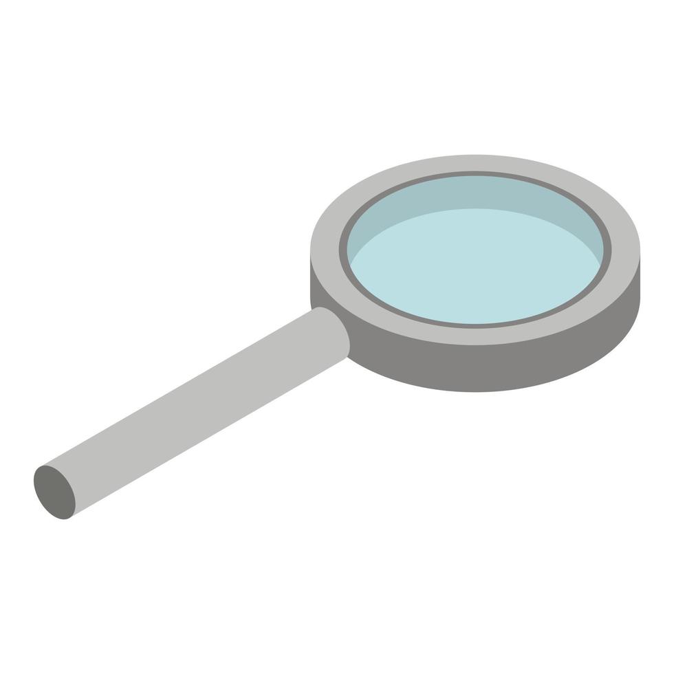 Metal magnify glass icon, isometric style vector