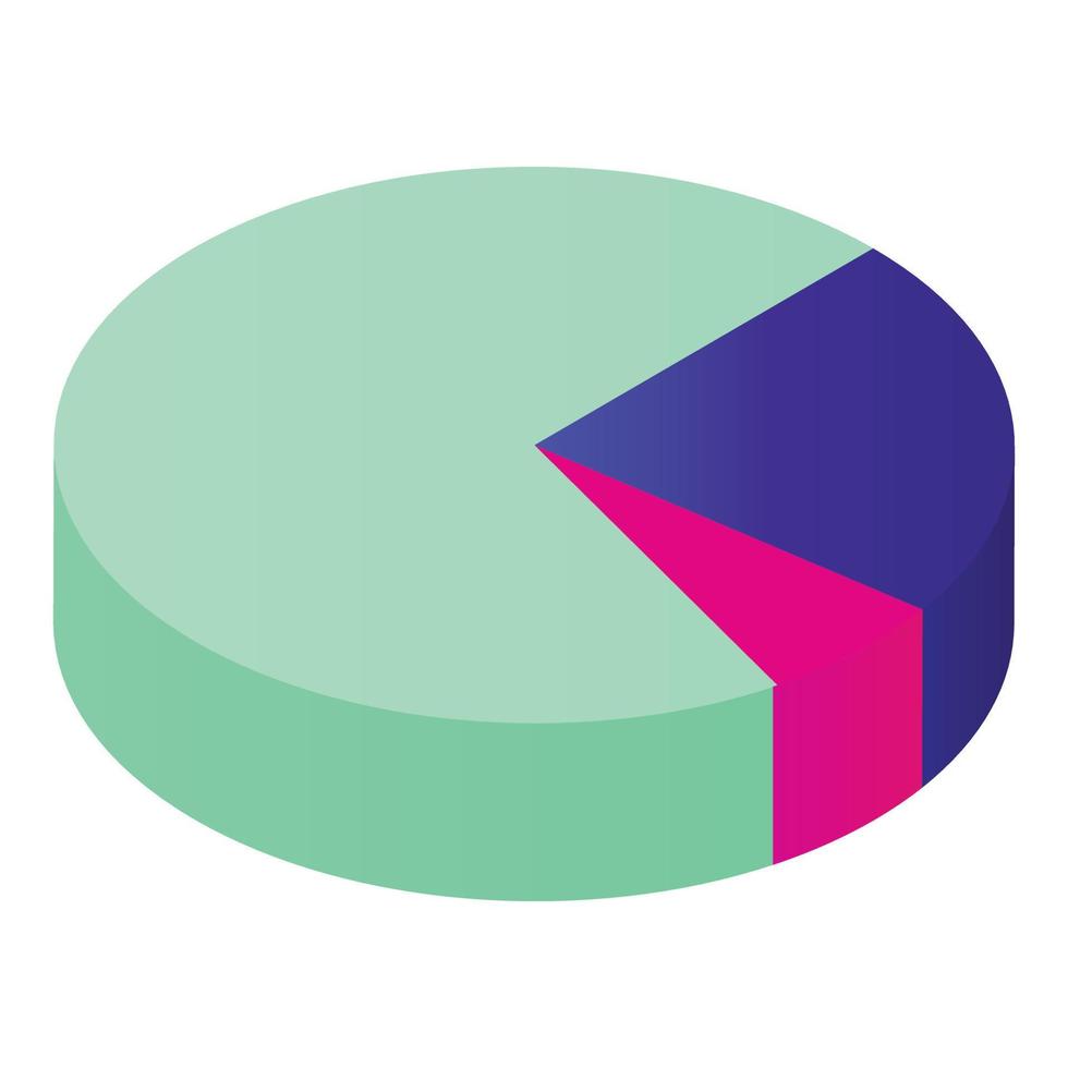 Business pie chart icon, isometric style vector